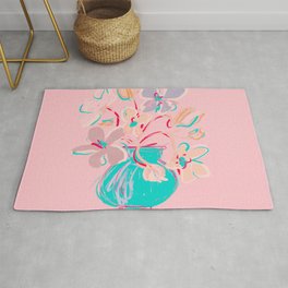 Modern abstract spring flowers  Area & Throw Rug