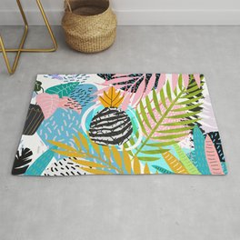 abstract palm leaves Rug