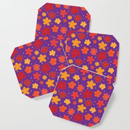 Sunday Best: cute little flowers in red, orange, yellow and purple Coaster