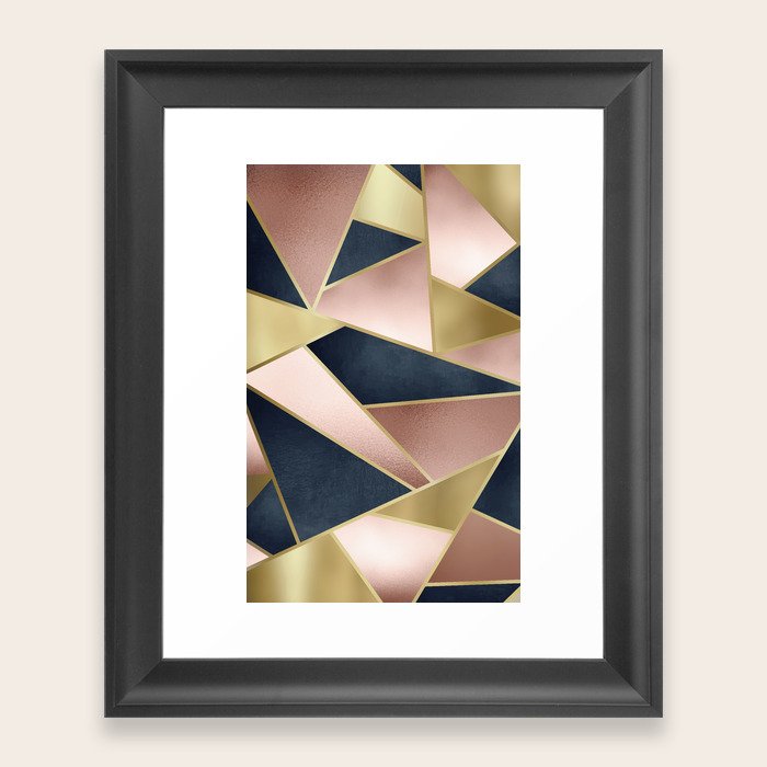 Geometric Art Rose Gold Pink And Navy Blue Modern Framed Art Print By Meganmorrisart Society6 Go no further than framed art and enjoy sitewide sales. geometric art rose gold pink and navy blue modern framed art print by meganmorrisart