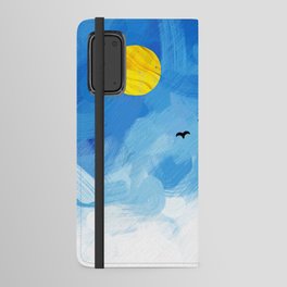 a flight of swallows in a beautiful blue sky Android Wallet Case