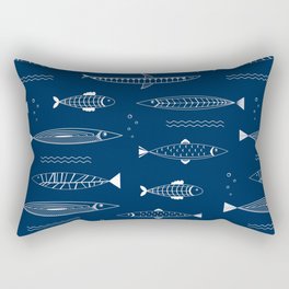 Nordic fishes blue pattern Rectangular Pillow