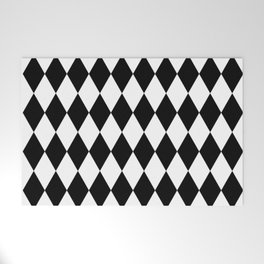 Black and White Rhombus Welcome Mat