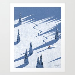 Ski Tracks (2022) Art Print