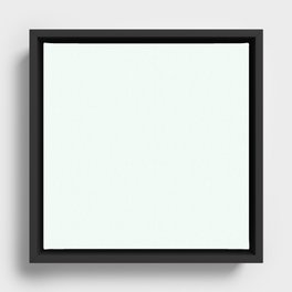 Mint Puff White Framed Canvas