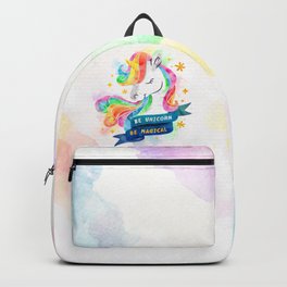 Be Unicorn Backpack | Doodle, Fantasy, Bookish, Unicorn, Watercolor, Curated, Magical, Colorful, Graphicdesign, Horse 
