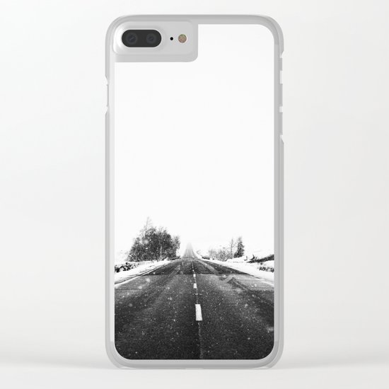 SNOW - WHITE - ROAD - WAY - TRIP - ADVENTURE Clear iPhone Case