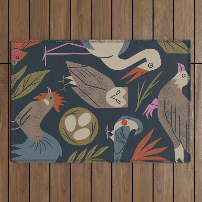 Bird Friends Outdoor Rug