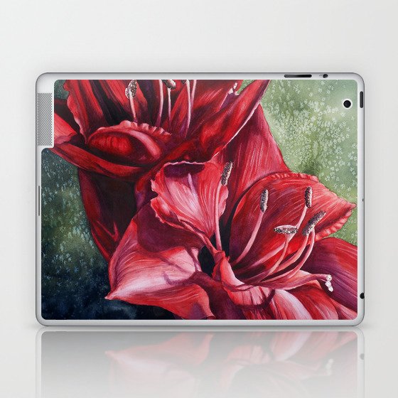 Red Amaryllis Flowers Laptop & iPad Skin