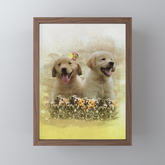 Cute Golden Retriever Puppy in the Woods Digital Art for 