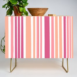 Pink and Coral Stripes Credenza