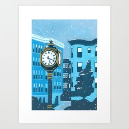 Brighton in the Snow - Boston Landmark Series Art Print