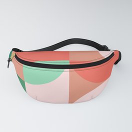 Deep Sea Green Pale Red - Geometric Composition Fanny Pack