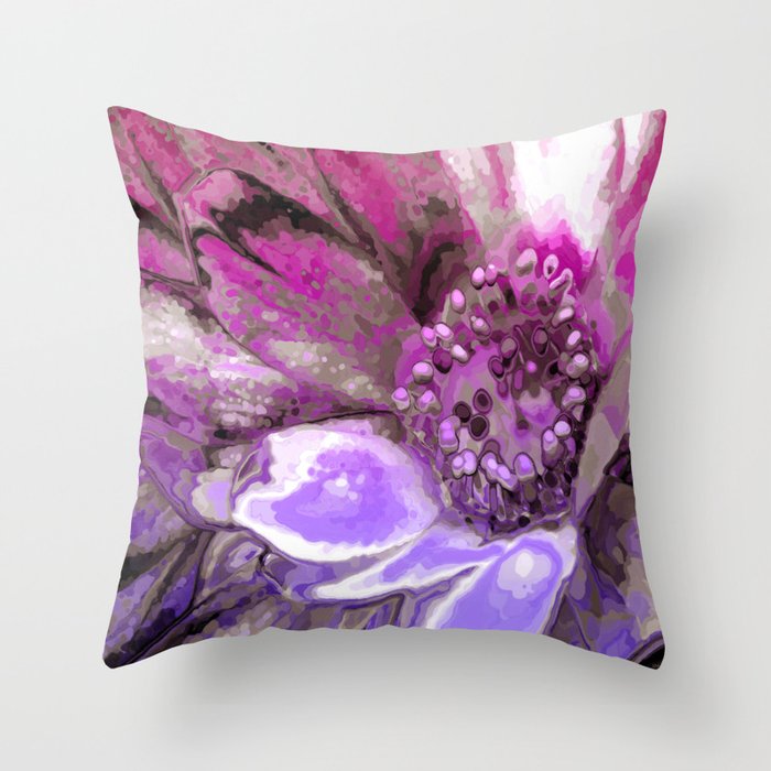 In Sunlight, Petunia Reflections Throw Pillow