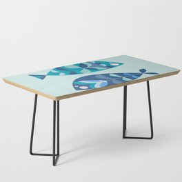 Mid Century Blue Fish Coffee Table