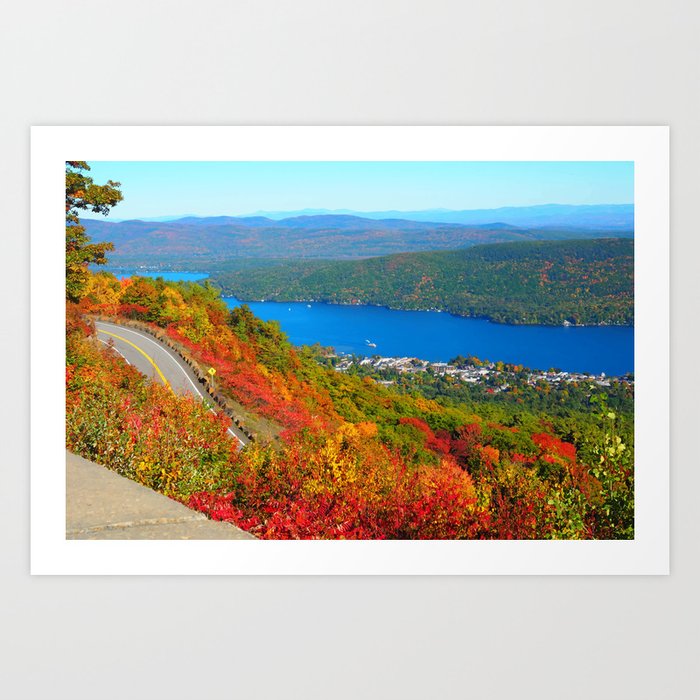Adirondack Autumn from Prospect Mountain in Lake George New York Art Print