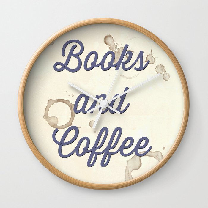 Books and Coffee Wall Clock
