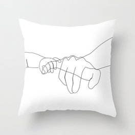 Father and Baby Pinky Swear / hand line drawing  Throw Pillow