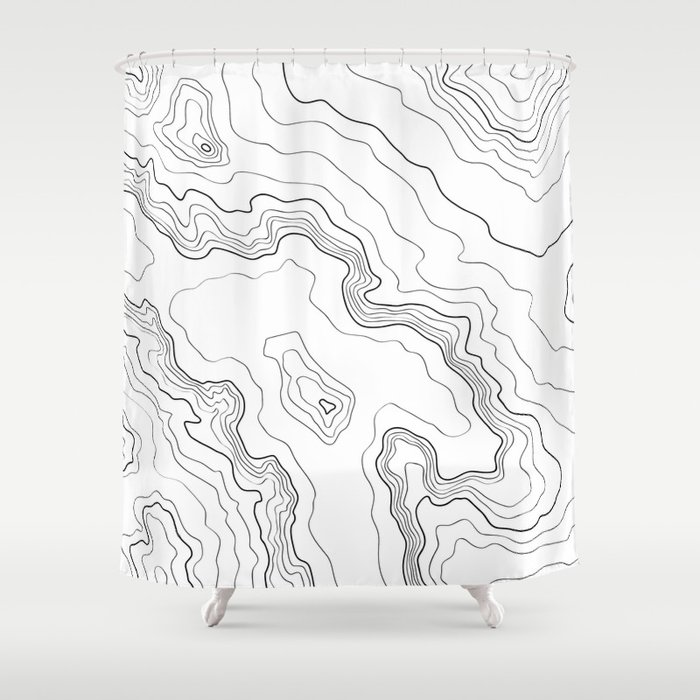 Topography map Shower Curtain