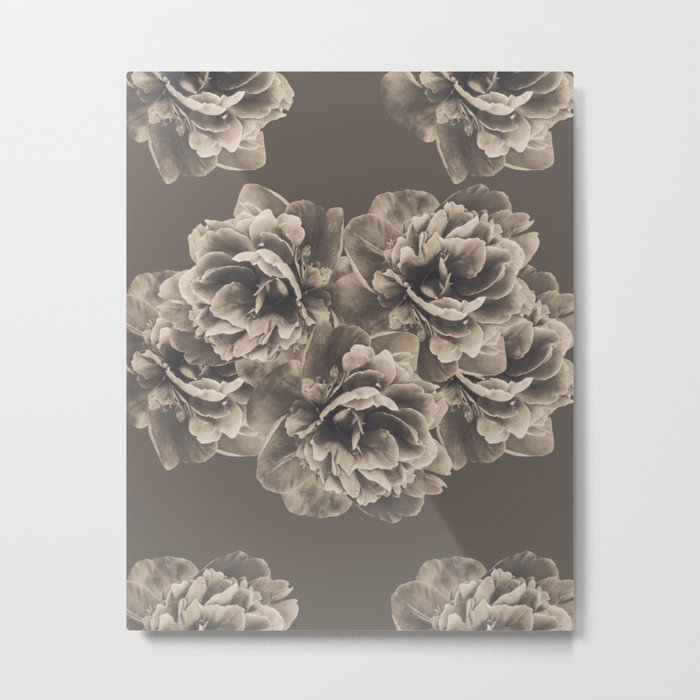 Sepia Peony Flower Bouquet #1 #floral #decor #art #society6 Metal Print