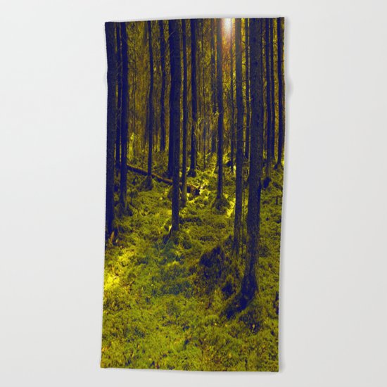 Green Forest Beach Towel