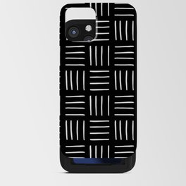 Minimalist Weave Grid Pattern (white/black) iPhone Card Case