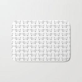 Dachshunds pattern in black and white Bath Mat | Simple, Sausagedog, Drawing, Handdrawn, Illustration, Blackandwhite, Dachshunds, Dog, Minimalism, Illustrateddog 