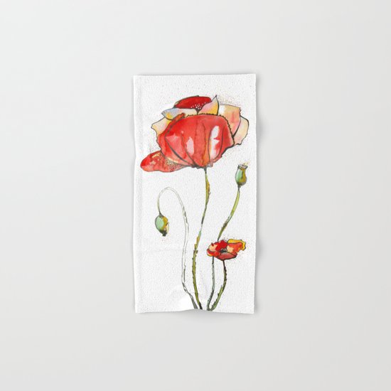 red poppies Hand & Bath Towel