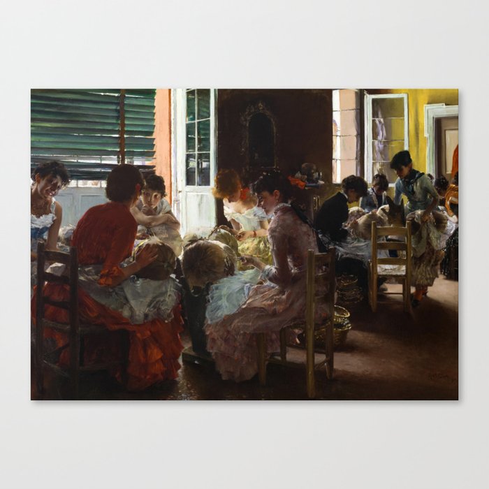 Venetian Lacemakers, 1887 by Robert Frederick Blum Canvas Print
