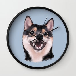 Smiling Shiba Inu Wall Clock
