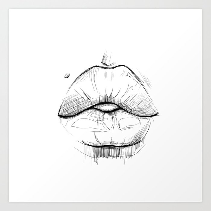 art lip Art Print by | Society6