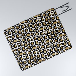 Leopard Gold White Brown Collection Picnic Blanket