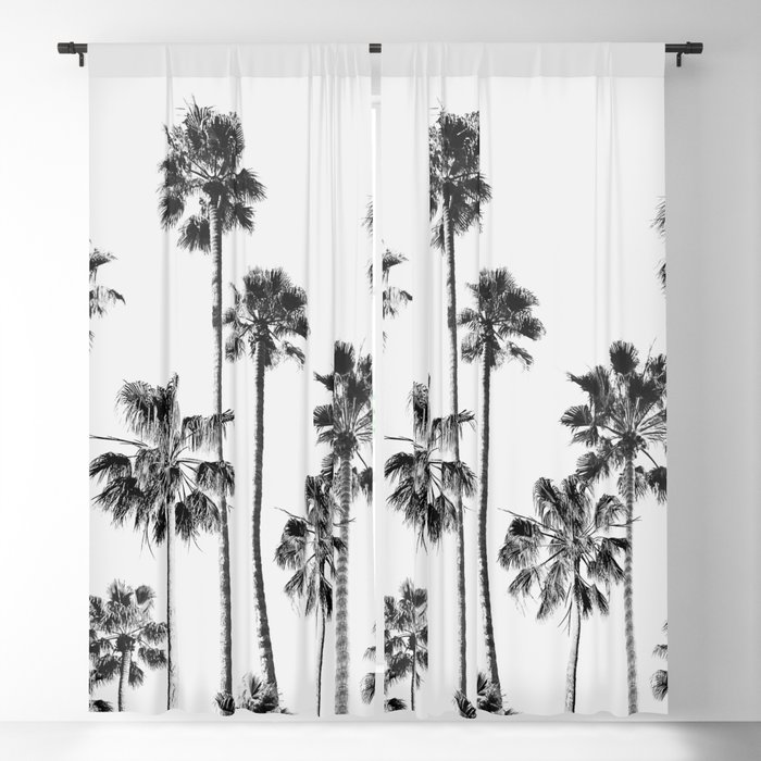 Black & White Palms 3 Blackout Curtain