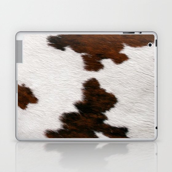 Bold Brown and White Cowhide (screen print) Laptop & iPad Skin