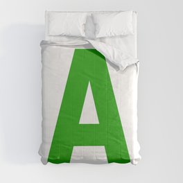 Letter A (Green & White) Comforter