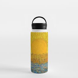 Van Gogh Sunrise over golden fields of wheat; Provence, France landscape painting Water Bottle