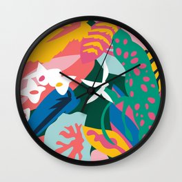 jungle bliss  Wall Clock | Summer, Latinx, Monstera, Graphicdesign, Flower, Tropical, Leaf, Nature, Latinamerica, Plant 