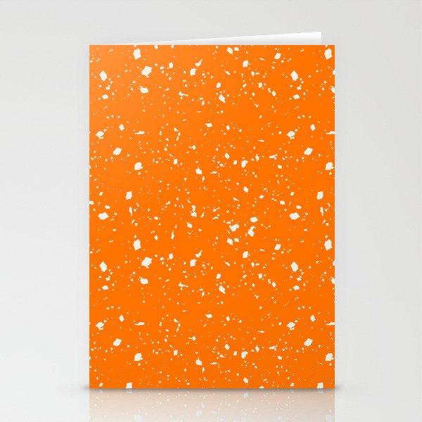 Orange Terrazzo Seamless Pattern Stationery Cards