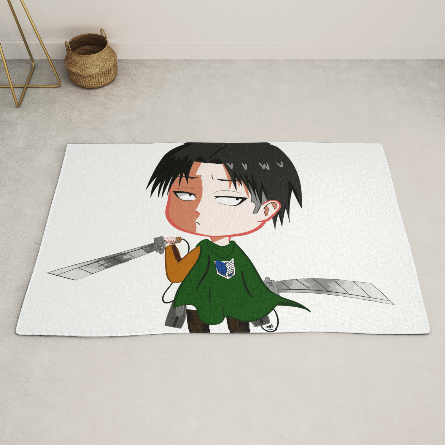 Chibi Captain Levi Rivaille From Attack On Titan Shingeki No Kyojin Rug By Satsuki Imports Society6 In this tutorial, i'll show you some tips for drawing chibi characters and preparing the image file for printing as keyrings or other items. chibi captain levi rivaille from attack on titan shingeki no kyojin rug by satsuki imports