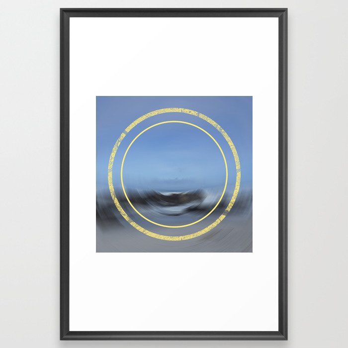 Tidal Flow Abstract Blue Ocean Framed Art Print