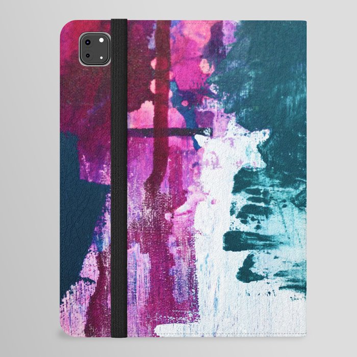 Complexity: a pretty abstract mixed-media piece in teal and purple by Alyssa Hamilton Art iPad Folio Case