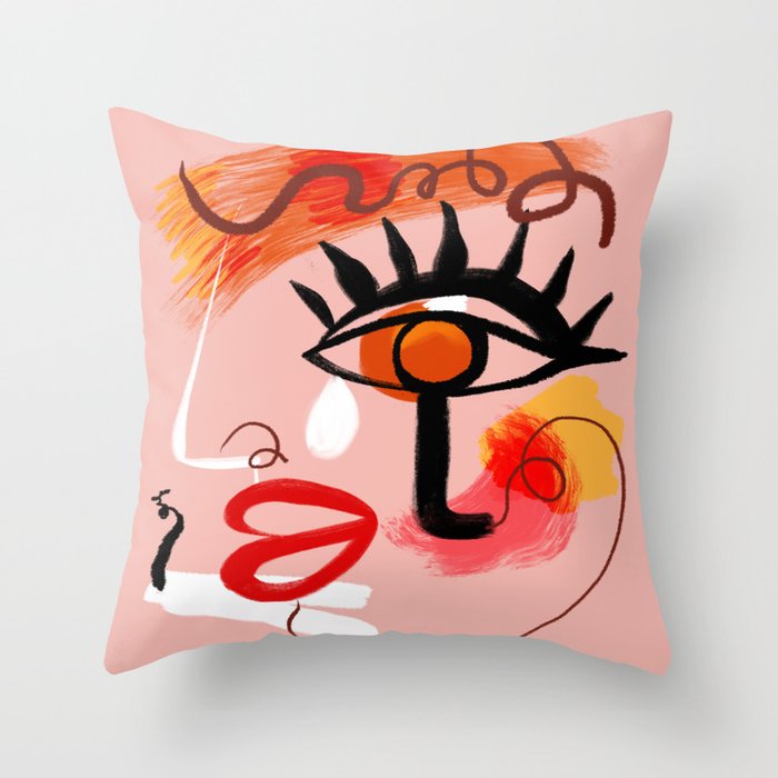 Face Blush Pink Abstract Deko-Kissen Face Blush Pink Abstract Deko-Kissen
