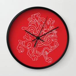 Viking dragon art in original style.  Wall Clock
