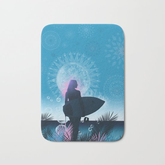 blue summer Bath Mat