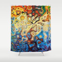 Colorful Abstract Pattern Shower Curtain