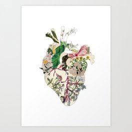Vintage Botanical Heart Art Print