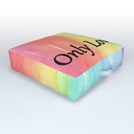 "ONLY LOVE MATTERS" DESIGN ART - LGBT pride LGBTQIA positive Outdoor Floor Cushion