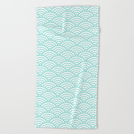 Wave Tiffany Blue Beach Towel