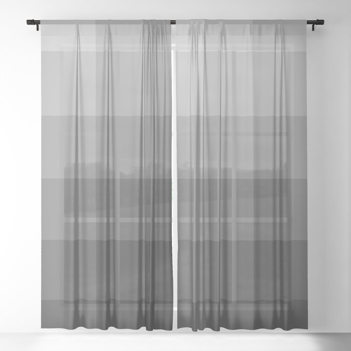 Grey, Black & White Sheer Curtain