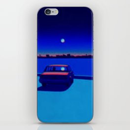 surrealism guy billout car blue  iPhone Skin